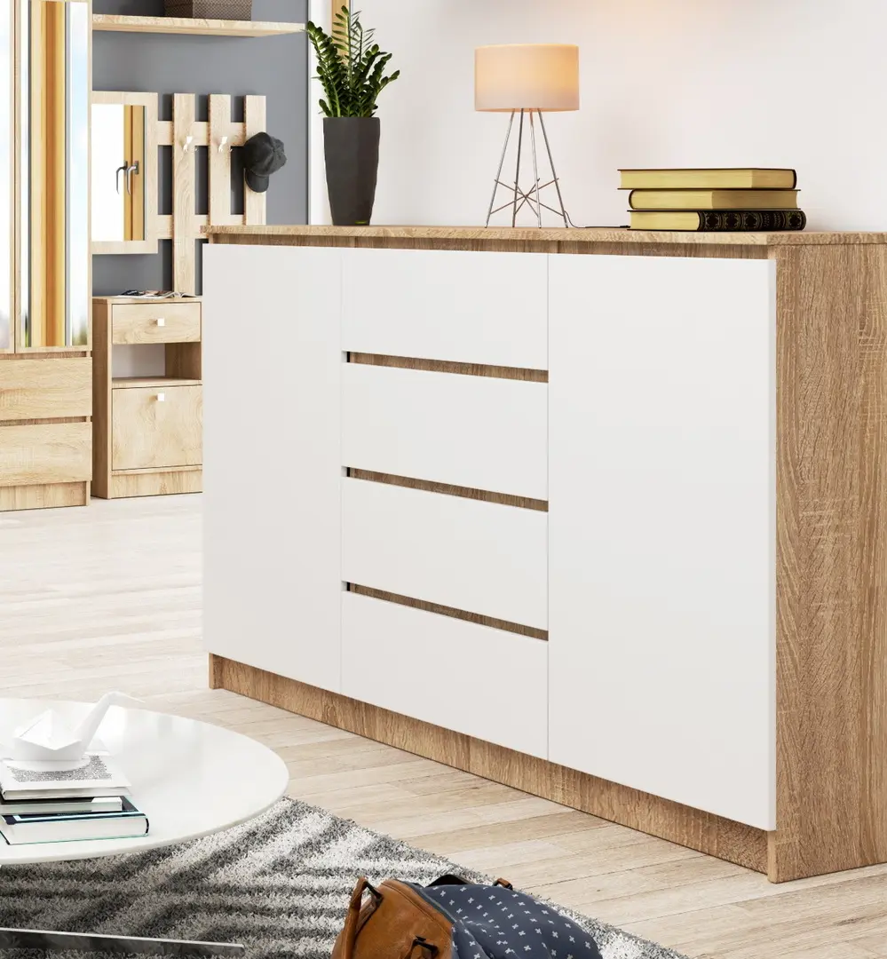 Tumba Akord K160 2D4SZ (Sonoma Oak/White)