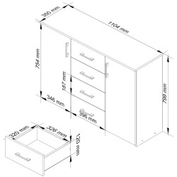 Tumba Akord K45 110cm (Sonoma Oak) Thumb