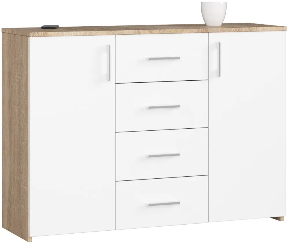 Tumba Akord K45 110cm (Sonoma Oak/White)