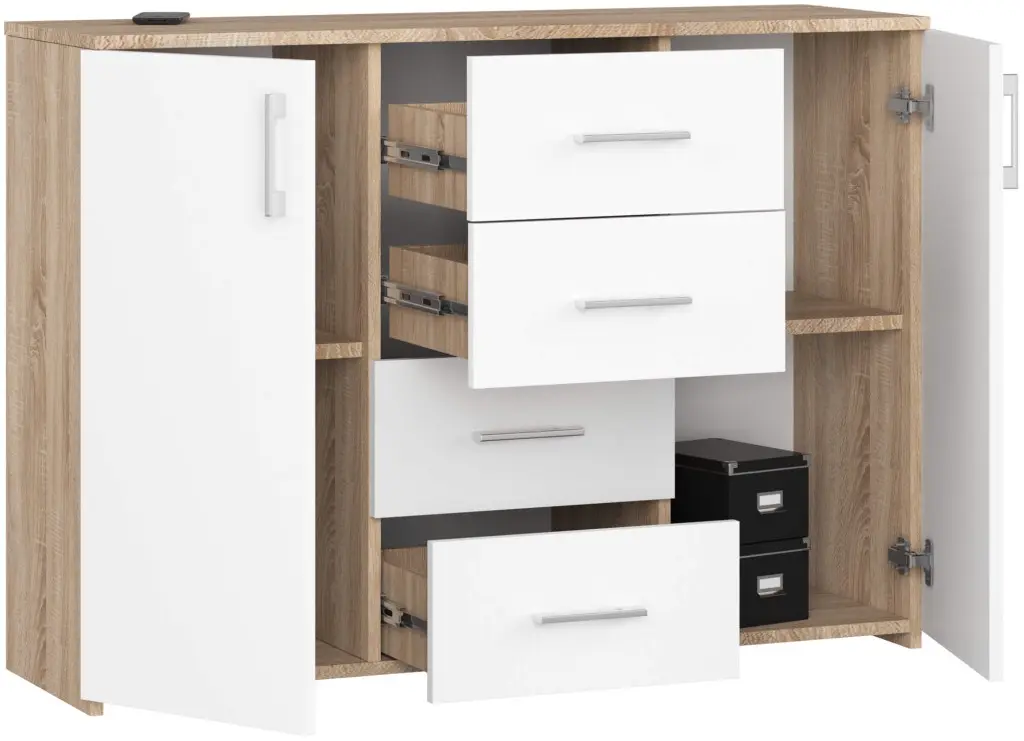 Tumba Akord K45 110cm (Sonoma Oak/White)