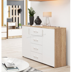 Tumba Akord K45 110cm (Sonoma Oak/White)