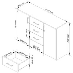 Тумба Akord K45 110см (White) Thumb