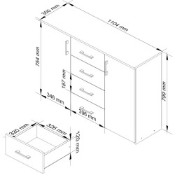 Тумба Akord K45 110см (White Glossy) Thumb