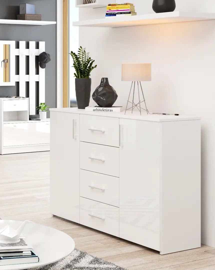 Тумба Akord K45 110см (White Glossy)