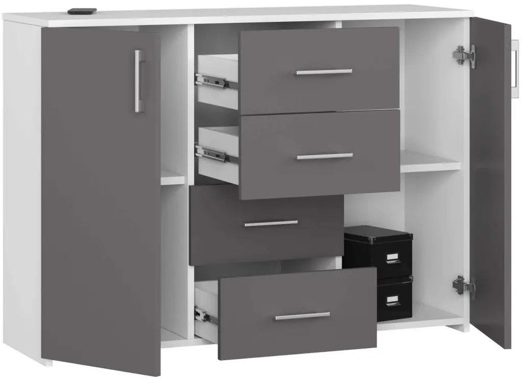 Tumba Akord K45 110cm (White/Graphite Grey)