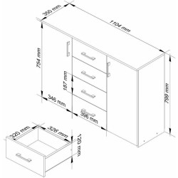 Tumba Akord K45 2D4SZ (Wenge/Sonoma Oak) Thumb