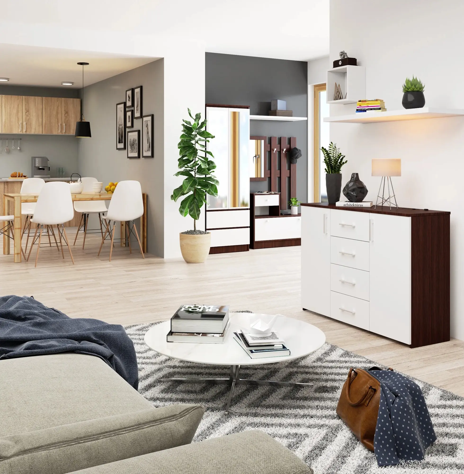 Tumba Akord K45 2D4SZ (Wenge/White)