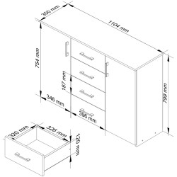 Tumba Akord K45 2D4SZ (Wenge/White) Thumb