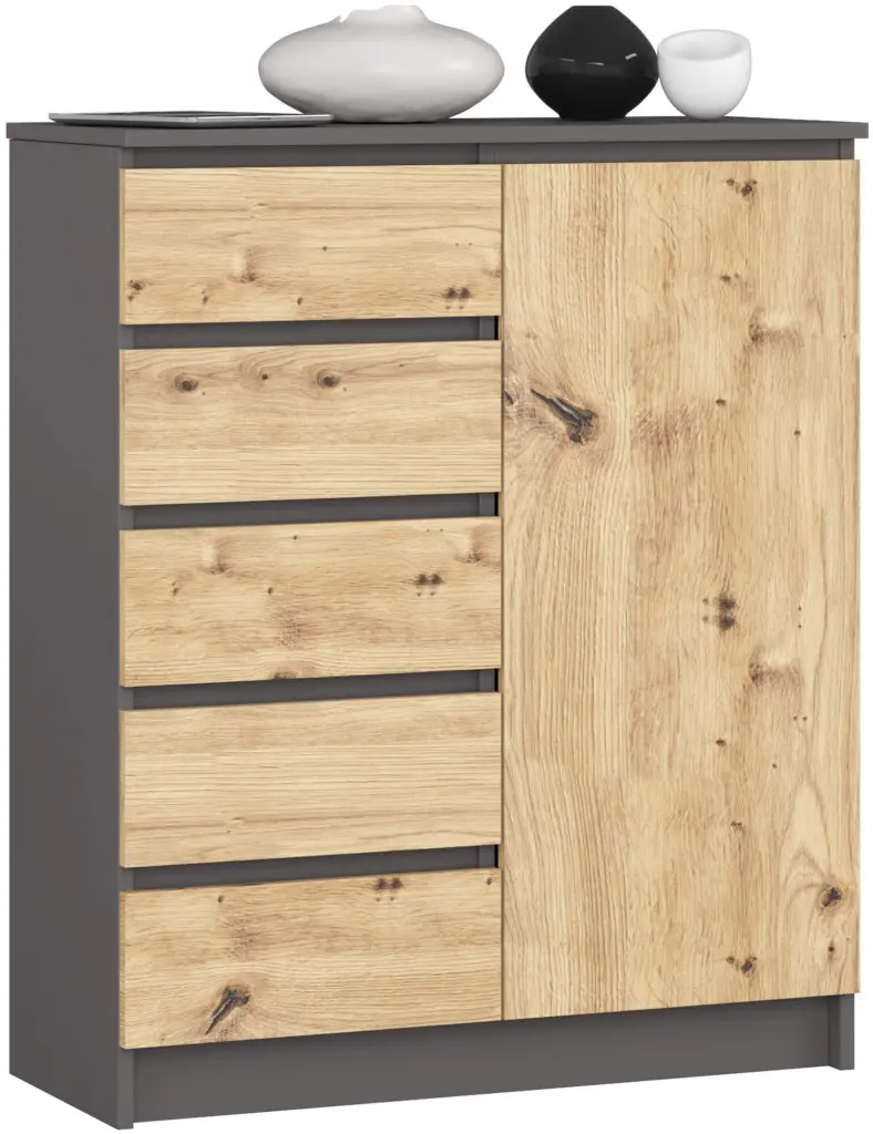 Tumba Akord K80 1D 5SZ (Graphite Grey/Artisan Oak)