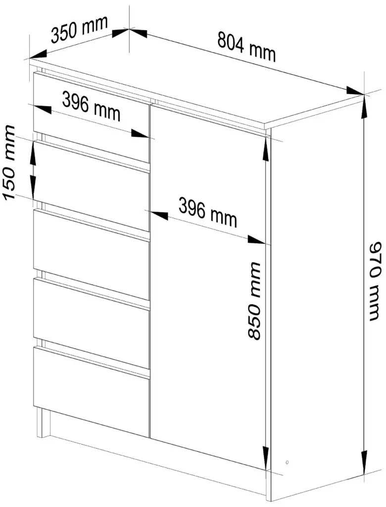 Tumba Akord K80 1D 5SZ (Graphite Grey/Artisan Oak)
