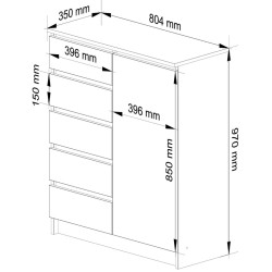 Tumba Akord K80 1D 5SZ (Sonoma Oak) Thumb
