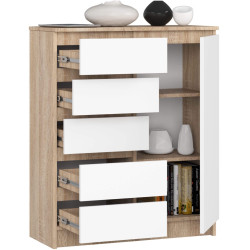 Tumba Akord K80 1D 5SZ (Sonoma Oak/White) Thumb