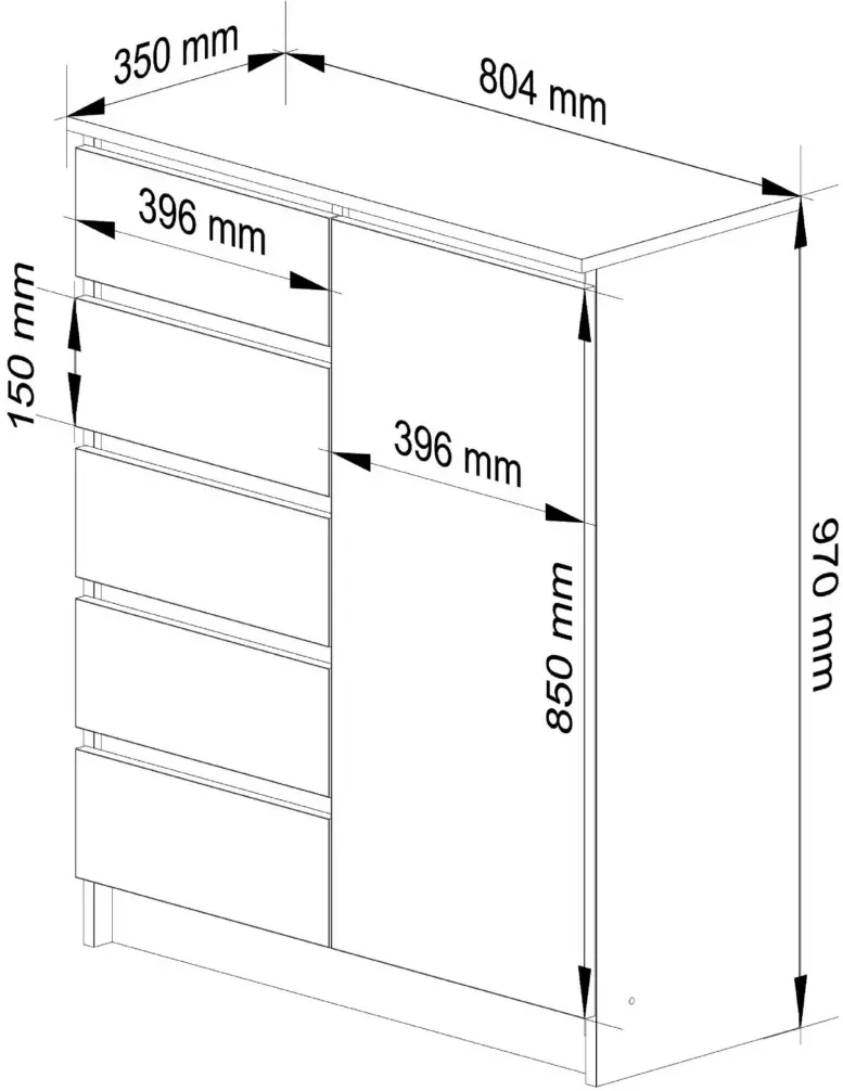 Tumba Akord K80 1D 5SZ (Sonoma Oak/White)
