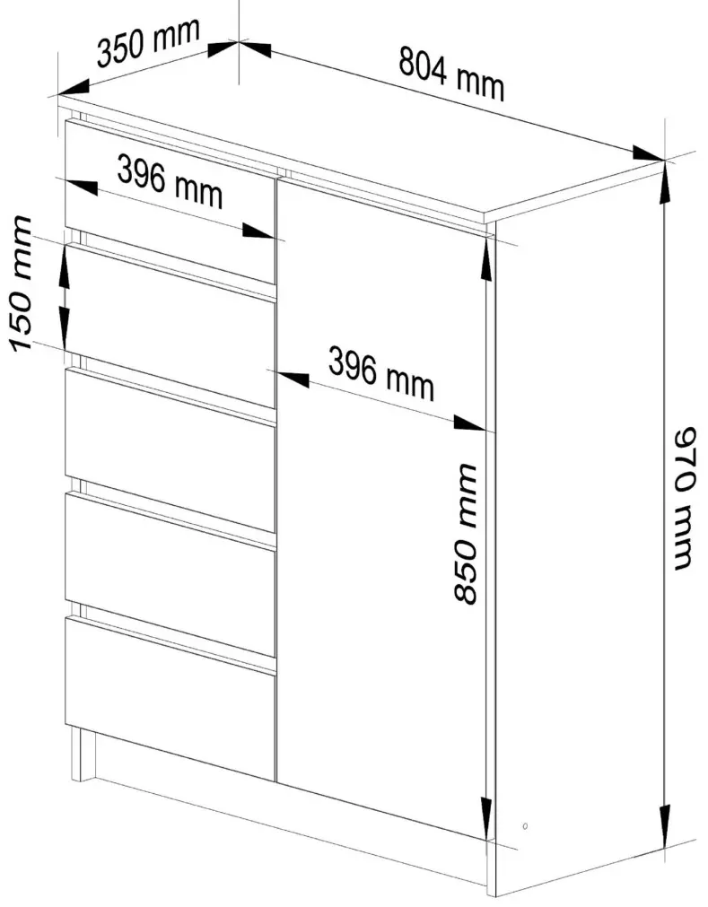 Тумба Akord K80 1D 5SZ (White)