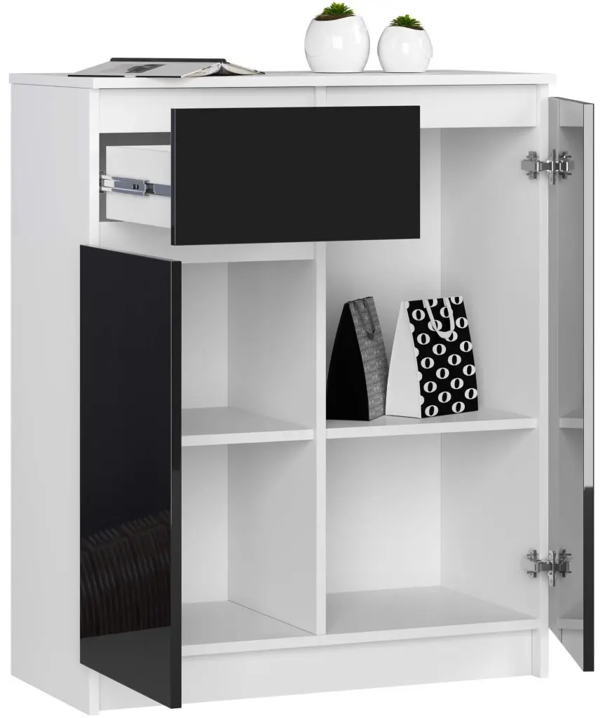 Tumba Akord K80 2D 1SZ (Black Gloss/White)