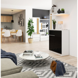 Tumba Akord K80 2D 1SZ (Black Gloss/White)