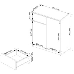 Тумба Akord K80 2D 1SZ (White) Thumb