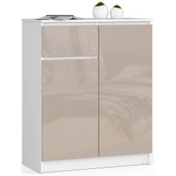 Tumba Akord K80 2D 1SZ (White/Cappuccino Gloss) Thumb