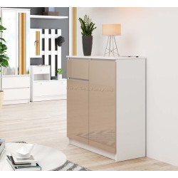 Tumba Akord K80 2D 1SZ (White/Cappuccino Gloss)