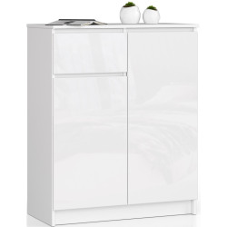 Тумба Akord K80 2D 1SZ (White/Glossy White) Thumb