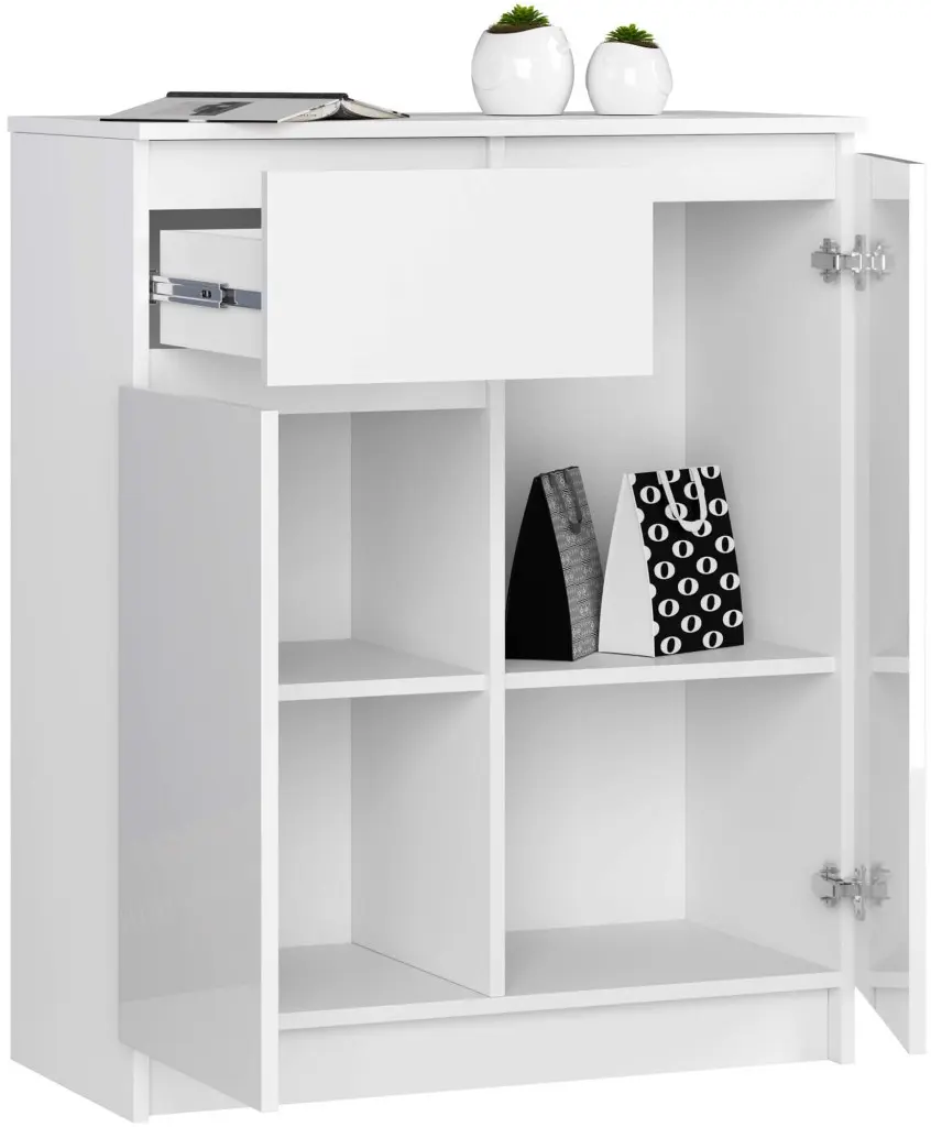 Тумба Akord K80 2D 1SZ (White/Glossy White)