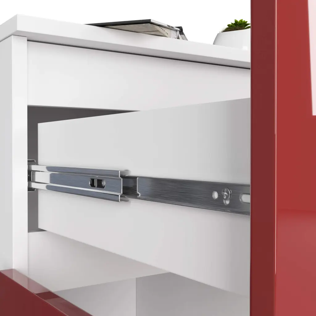 Tumba Akord K80 2D 1SZ (White/Red Gloss)