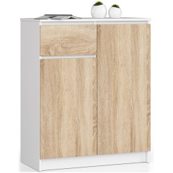 Tumba Akord K80 2D 1SZ (White/Sonoma Oak) Thumb