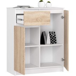 Tumba Akord K80 2D 1SZ (White/Sonoma Oak) Thumb