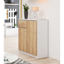 Tumba Akord K80 2D 1SZ (White/Sonoma Oak)