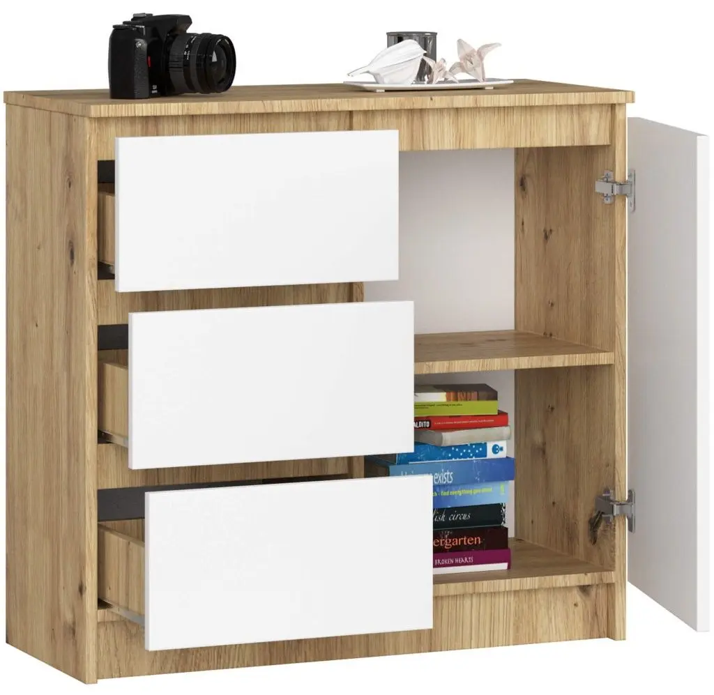 Tumba Akord K80 Jerry 1 3S (Artisan Oak/White)