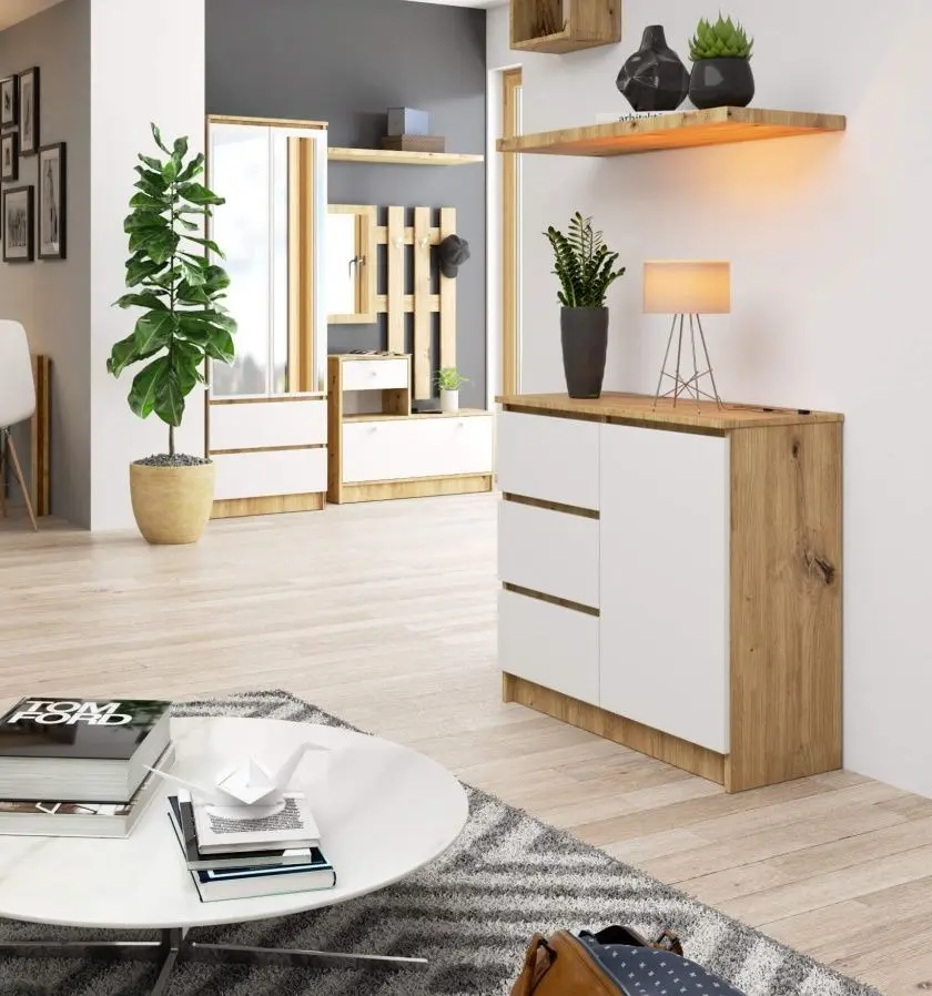 Tumba Akord K80 Jerry 1 3S (Artisan Oak/White)