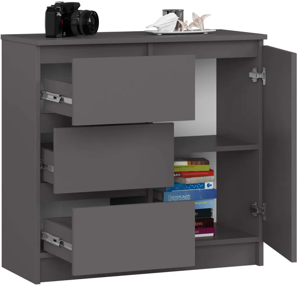 Тумба Akord K80 Jerry 1D 3SZ (Graphite Grey)