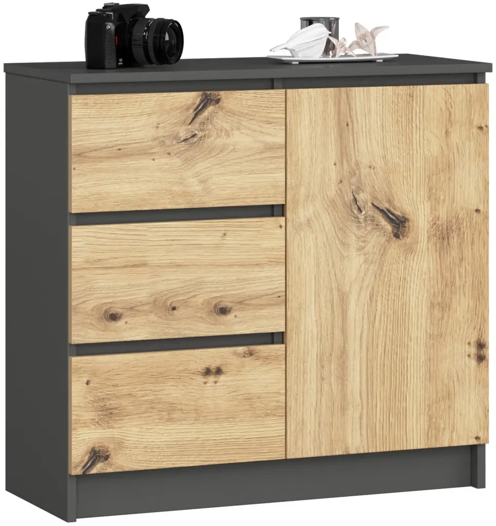 Tumba Akord K80 Jerry 1D 3SZ (Graphite Grey/Artisan Oak)