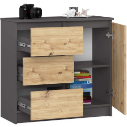 Tumba Akord K80 Jerry 1D 3SZ (Graphite Grey/Artisan Oak) Thumb