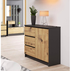 Tumba Akord K80 Jerry 1D 3SZ (Graphite Grey/Artisan Oak)