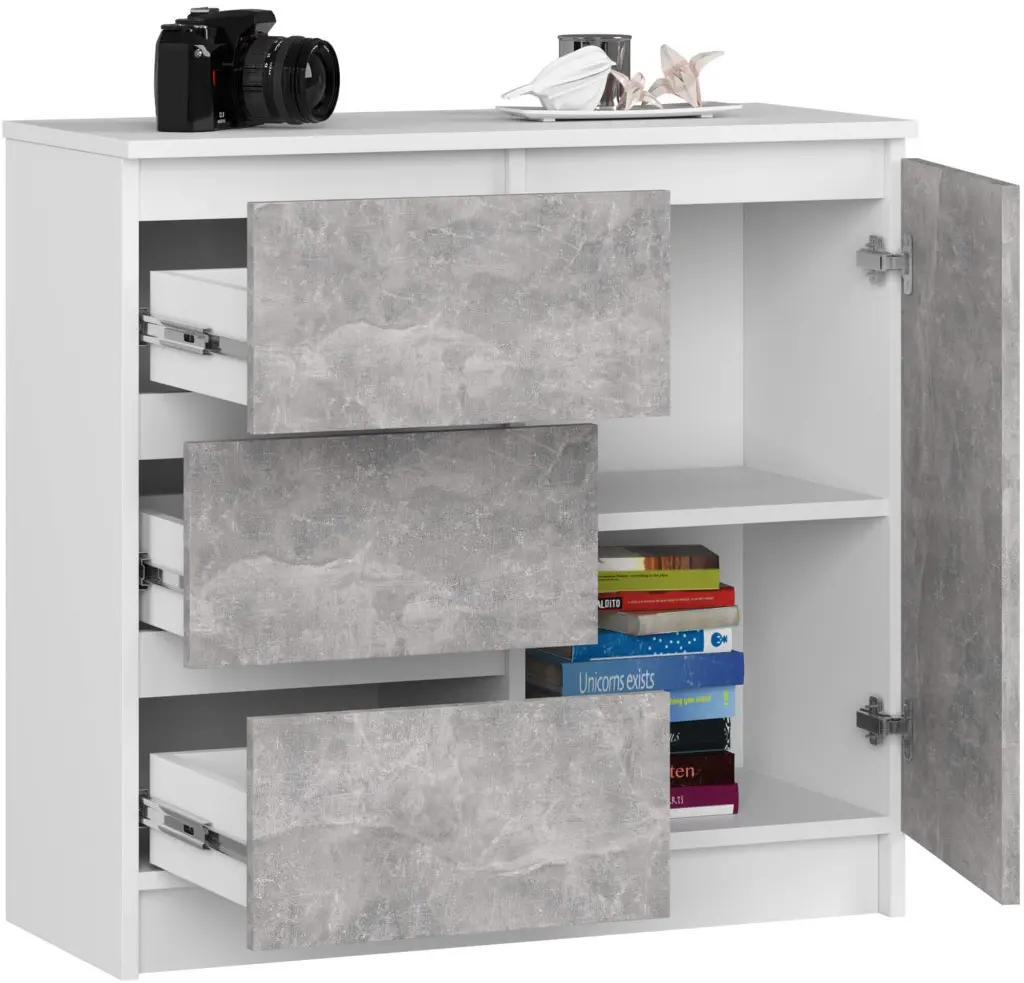 Tumba Akord K80 Jerry 1D 3SZ (White/Concrete)