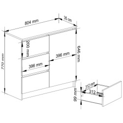 Tumba Akord K80 Jerry 1D 3SZ (White/Concrete) Thumb