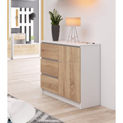 Tumba Akord K80 Jerry 1D 3SZ (White/Sonoma Oak)