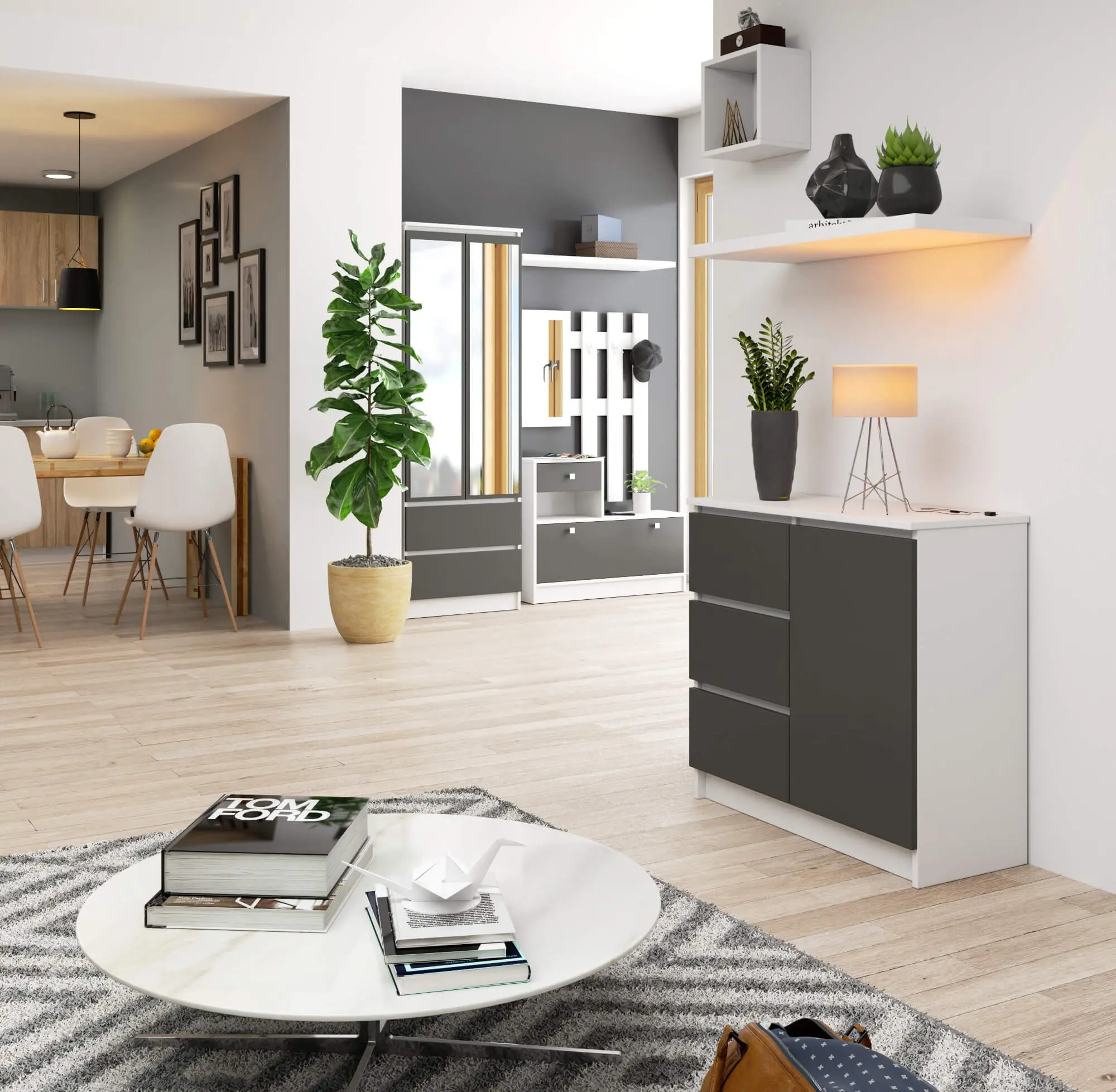 Tumba Akord K80 Jerry 1D3SZ (White/Graphite Gray)