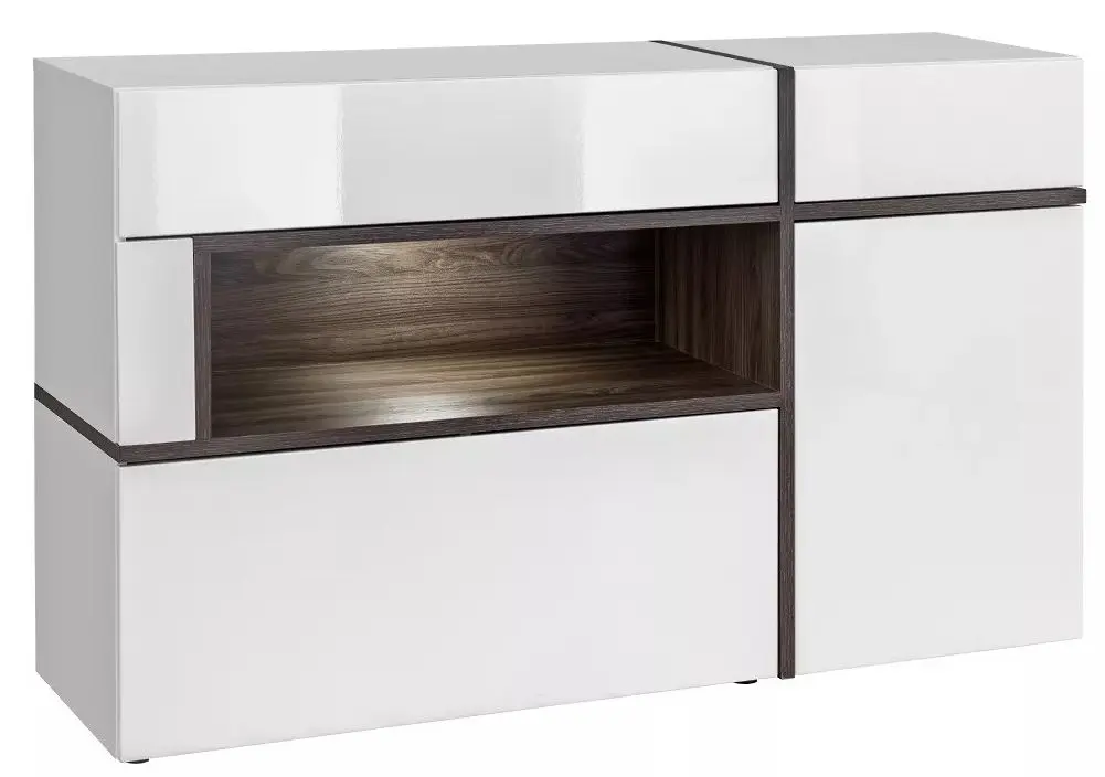 Tumba ASM Cross PEW CS SB (White/White Gloss/Perla Elm)