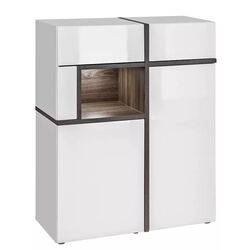 Tumba ASM Cross PEW CS WSN (White/White Gloss/Perla Elm)