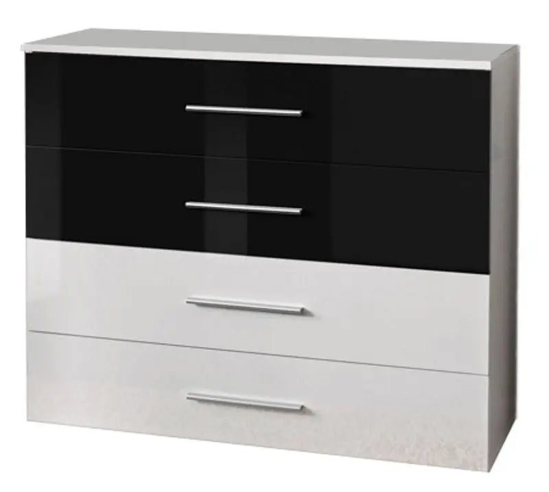 Comoda ASM WSWH GO (Black Gloss/White Gloss/White Matt)
