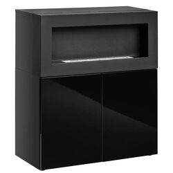 Tumba cu biosemineu ASM Camino ZZ CCS-U (Black Gloss/Black Matt)