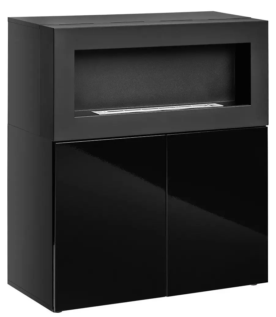 Tumba cu biosemineu ASM Camino ZZ CCS-U (Black Gloss/Black Matt)