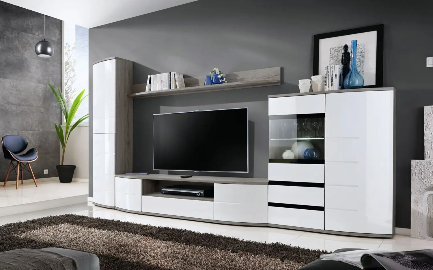Тумба ASM Ontario I SRW OW (Sanremo Oak/White Gloss) - 2