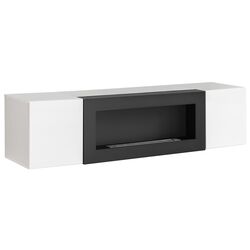 Тумба РТВ с биокамином ASM Fly WW FY SBK (White Matt/White Gloss/Black)