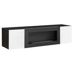 Тумба РТВ с биокамином ASM Fly ZW FY SBK (Black Matt/White Gloss/Black)