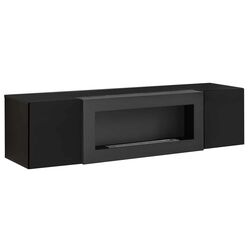 Тумба РТВ с биокамином ASM Fly ZZ FY SBK (Black Matt/Black Gloss)