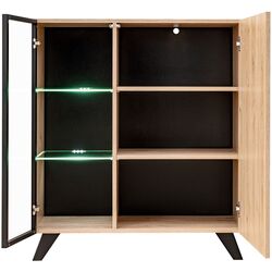 Tumba-vitrina ASM Liam HJZ LM WSN (Hickory Jackson/Black Matt) Thumb