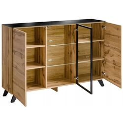 Тумба-витрина ASM Thin WT THS (Wotan Oak/Black Glass) Thumb